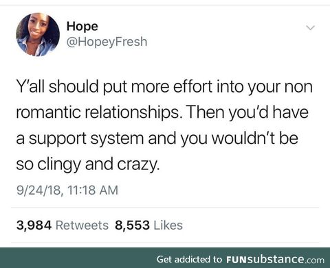 Because friends matter too