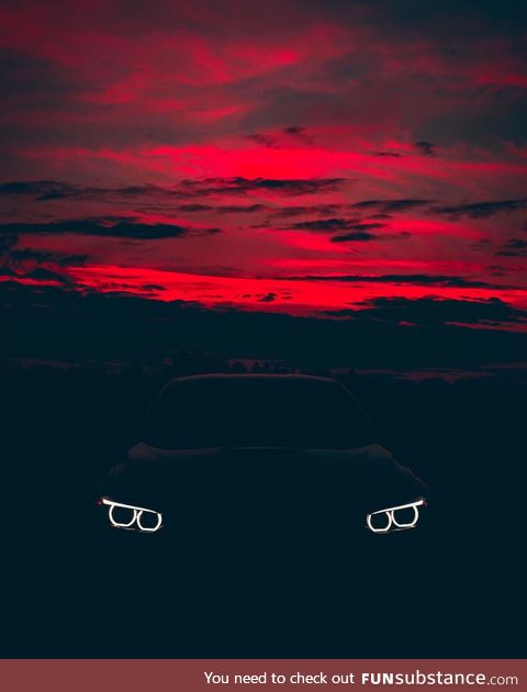 Took this shot of my car during sunset