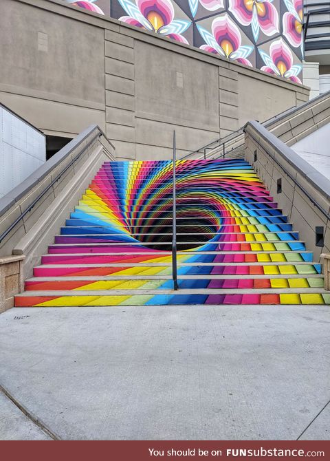 Tunnel art on stairs, SLC, UT