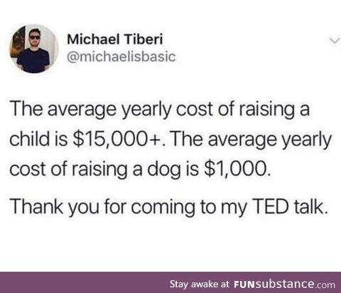 Yeah I dont think the math is alright but I get his point !