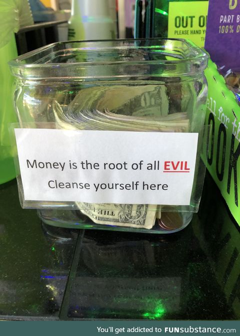 The tip jar from a near by restaurant