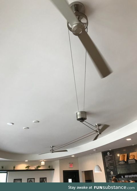These three ceiling fans work on a single motor