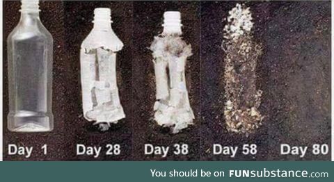 Decomposition of hemp plastic