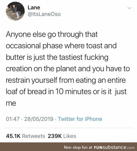Half a loaf is a balanced diet right?
