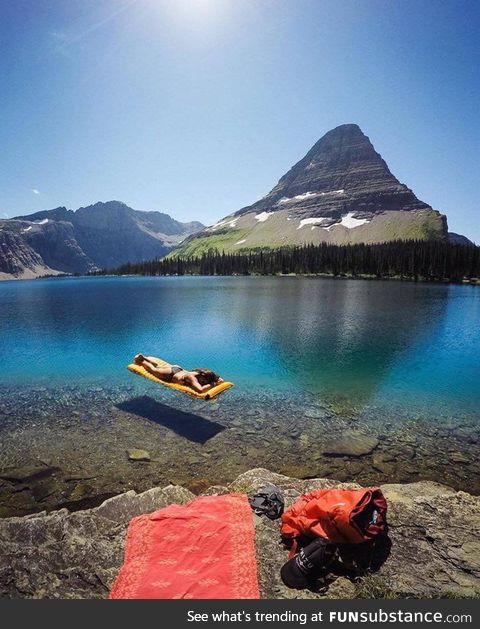 Crystal clear lake in Montana