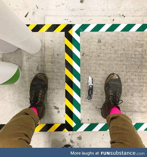 Taking a little extra care taping of sections at work was totally worth it