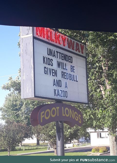 Outside of a local ice cream shop