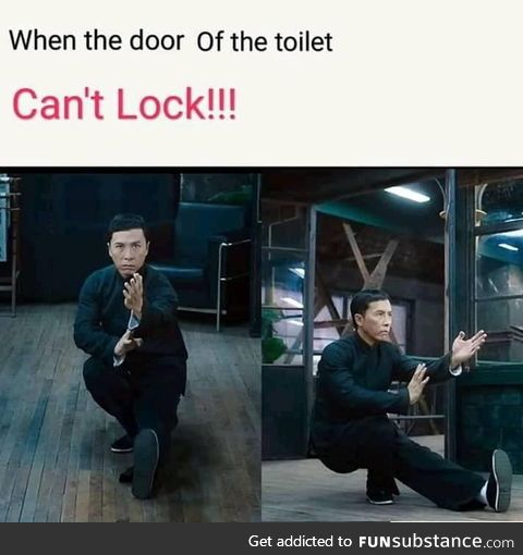 When the door of the toilet can't lock