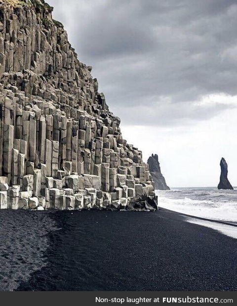 Reynisfjara, a black-sand beach found on the South Coast of Iceland