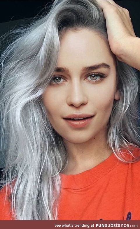 Emilia Clarke and Emily Blunt fused into one person