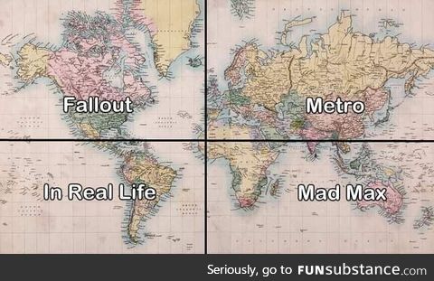 Where games with post-apocalyptic setting are located