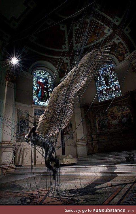 Statue of Lucifer in Holy Trinity Church. Amazing