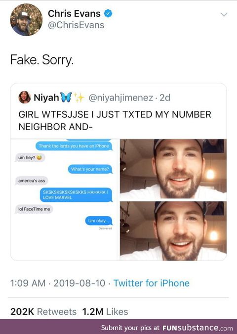 Chris Evans calls out a fake encounter