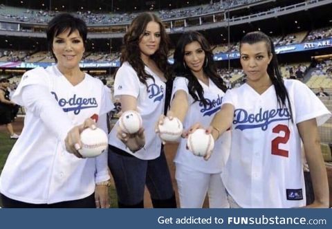 The Kardashian’s holding white balls for the first time