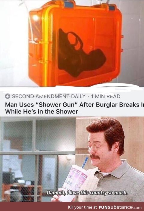 Man uses shower gun, it’s very effective