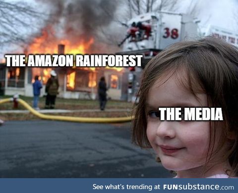 The Amazon rainforest is on fire, and the media's not giving attention towards it