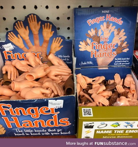 This store has finger hands and finger hands for the fingers of the finger hands