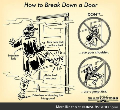 Kick the door like a proper man