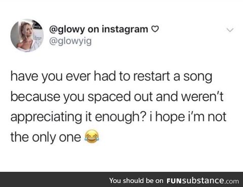 And then you space out again so you have to restart it again