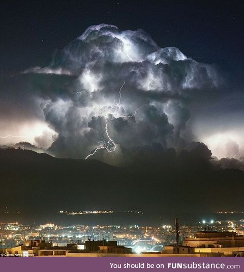 This thunderhead over Sardinia.