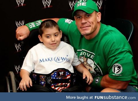 Over 11 years, John Cena has granted 500 wishes for the Make-a-Wish Foundation. That
