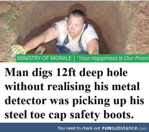 Wearing steel toe boots while metal detecting