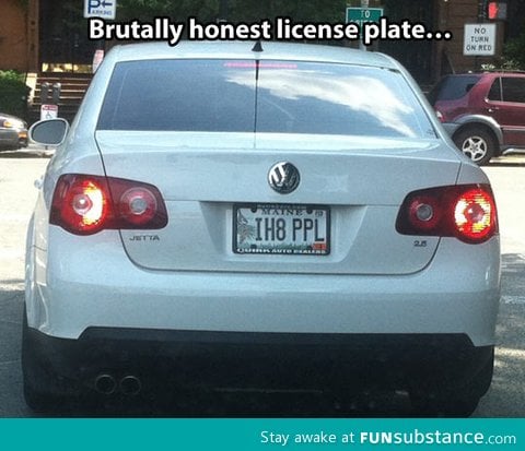 Brutally honest license plate