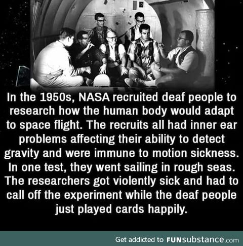 Gravity effect on deaf people