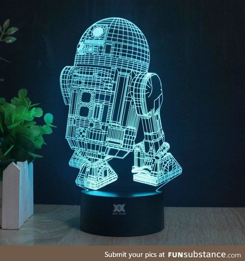 3D Lamp R2-D2 Table Night Light Force Awaken