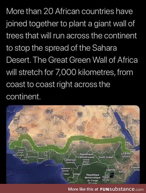 The Great Green Wall , initiative to combat effects of Climate change