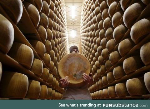 Parmesan wheels. Modena, Italy