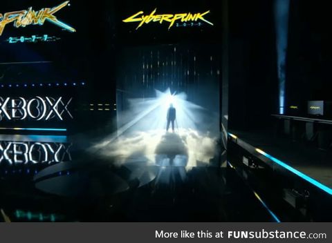 Keanu's entrance to the stage really looks like he just came from heaven