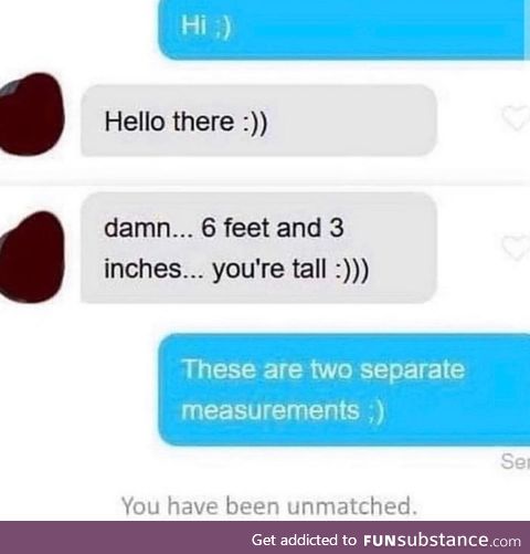 Guess she has something against 6ft tall guys
