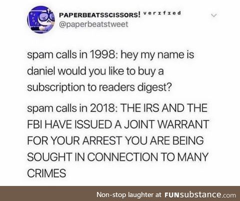 Sometimes I’ll get around 8 spam calls in a day