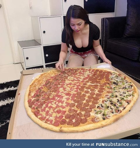 One giant Pizza