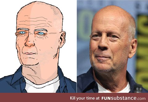 Bored at work so I tried to draw Bruce Willis on Paint