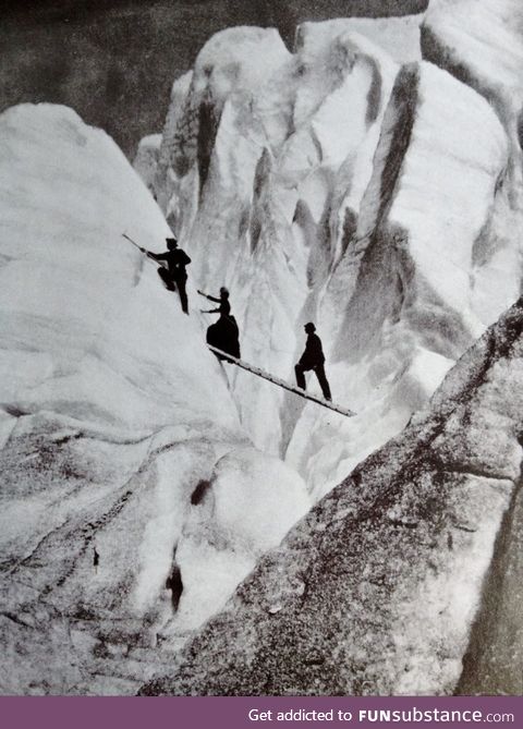 Climbing glaciers as a proper 1900's woman in your skirt and corset