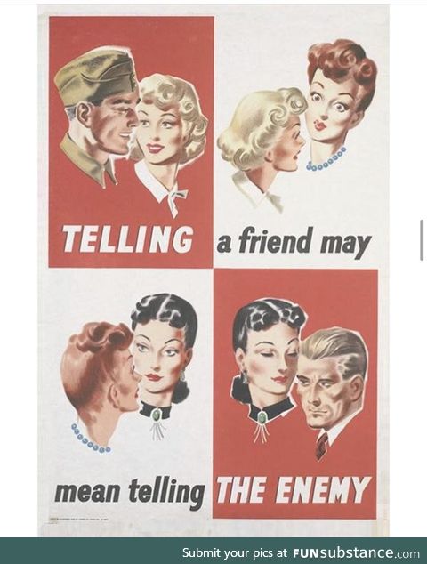 Gossip is dangerous-- British propaganda poster from WWII