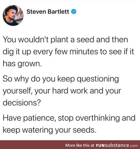 Anything worth having will take patience
