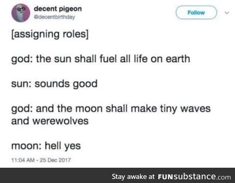 It's the moon's fault that we have furries