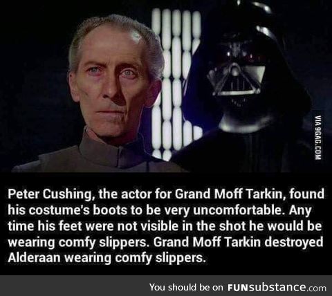 Grand Moff Tarkin and his comfy slippers