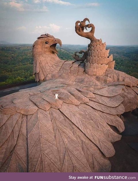 The largest bird sculpture on Earth. The artist spent 10 years creating this 200 foot