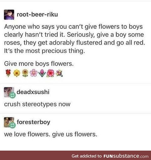 If you give a boy a flower