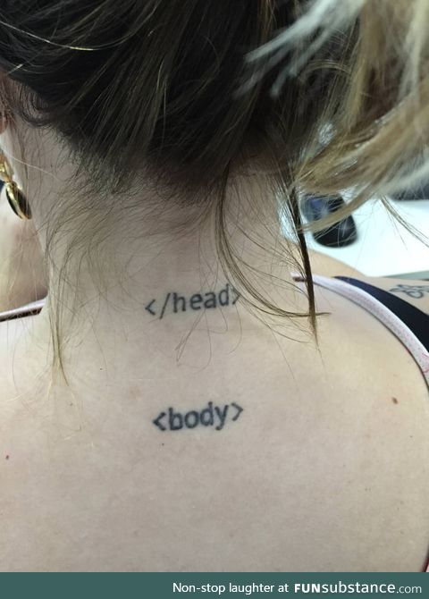 This girl has an interesting tattoo