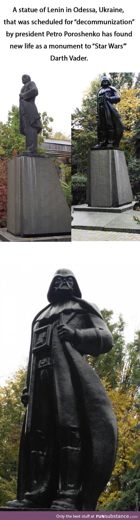 Lenin statue turned into darth vader !