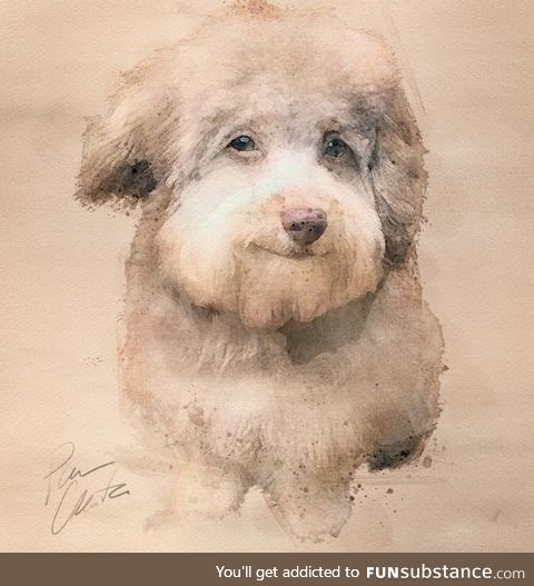 I painted the Bob Ross dog