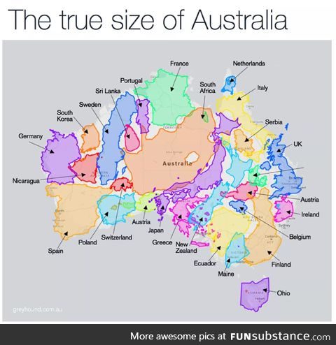 'stralia is quite large