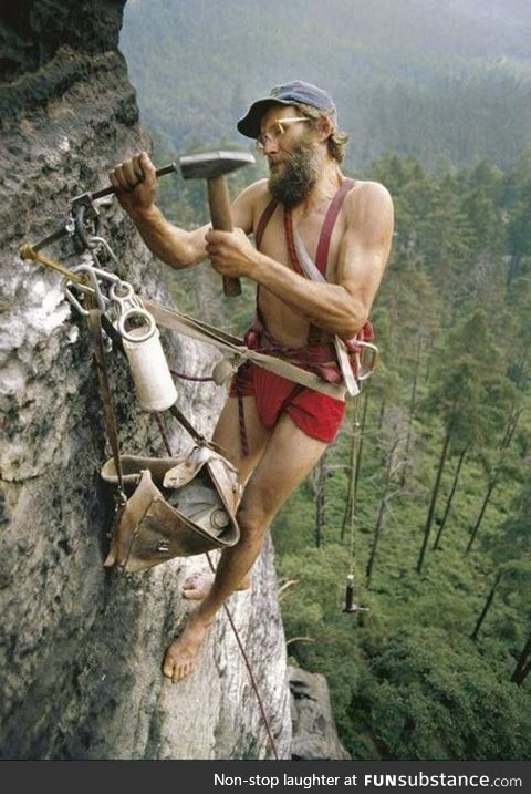 Climbing rocks, circa 1977