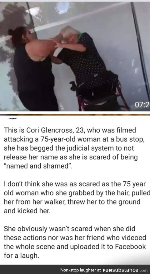 Woman beat up pensioner with no thought of the consequences