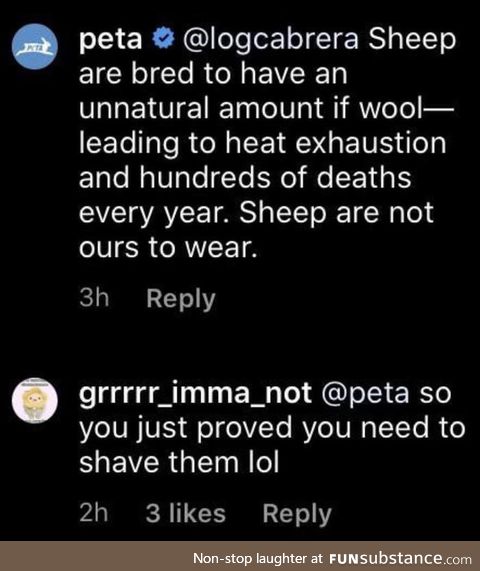 Peta trying to prove a point